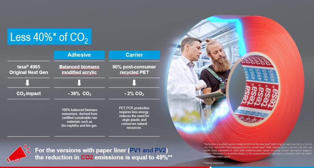 low carbon footprint adhesive tape